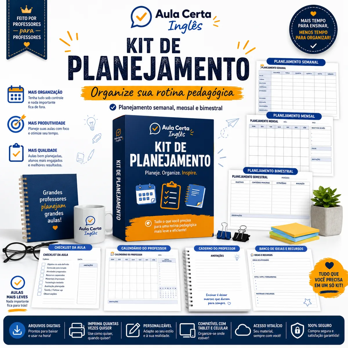 Kit de Planejamento — bônus incluso no Aula na Mão Completo